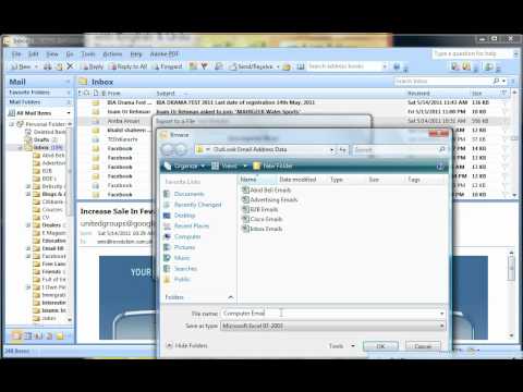 how to harvest email addresses from outlook