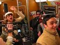The Soundfreaks give a staggering performance of their technopunk madness in a crowded subway train.