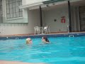 playing in the pool at the heritage hotel auckland nz
