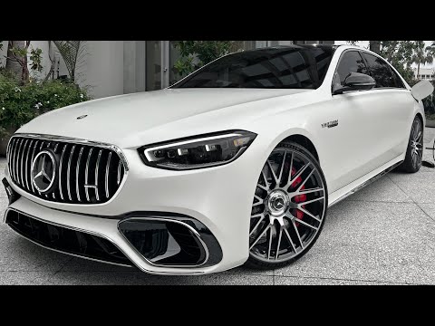 NEW 2024 Mercedes S63 AMG +SOUND! BRUTAL 802 HP V8 HYBRID! Exterior Interior 4K Review