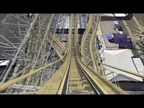 Fun Spot America Theme Parks new 360 degree barrel  roll wooden roller coaster