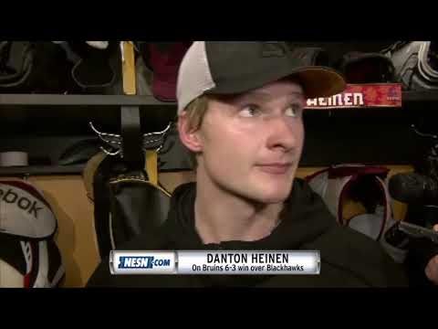 Video: Danton Heinen after the Bruins 6-3 win over Blackhawks