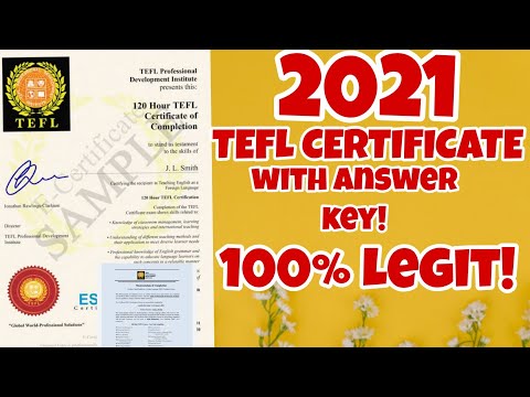 TEFL CERTIFICATE 2021 WITH ANSWER ! | 100 % LEGIT !