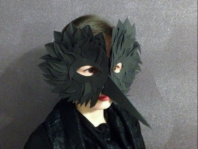 Сделать маску ворона из картона Сделать маску ворона из картона