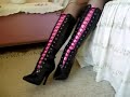 Goddess Gabrielles long firm legs in kinky patent boots