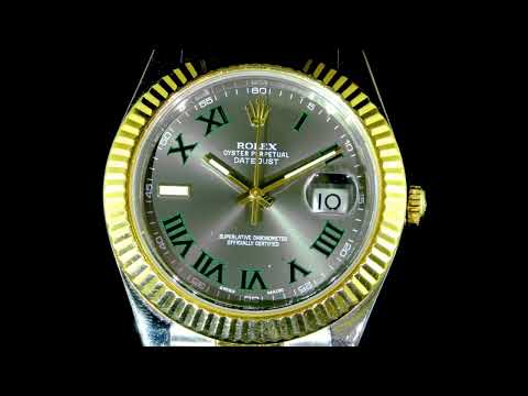 Men's 18k Yellow Gold/Stainless Steel Rolex Datejust 41 Wimbledon Automatic Wristwatch