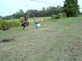 Shianne and Dakota trotting barrels