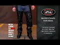 Click here to watch this video River Road Moto Black Chaps