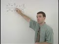Access full lesson containing this video at: http://www.yourteacher.com/algebra1/rationalexpressions.php Students learn that when simplifying a rational expression, such as (m^2 + 7m - 30)/(m^2 - 3m), the first step is to factor both the numerator and denominator, to get [(m + 10)(m - 3)]/[m(m - 3)], and the next step is to cancel out the factors that match up, in this case, the (m - 3)'s, to get (m + 10)/m, which is the final answer.