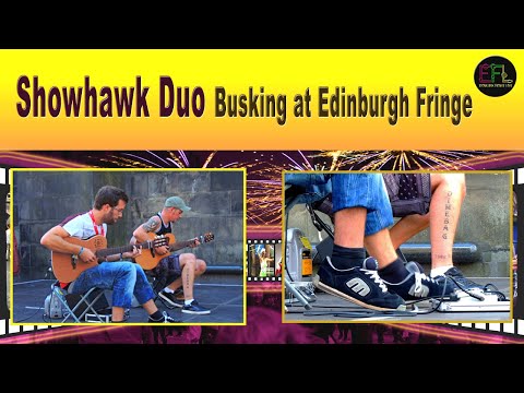 The Showhawk Duo Busking Edinburgh Fringe 2014