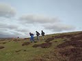 Launching a single-seat sailplane from the side of the Long Mynd. Interesting Fact #1: The Midland Gliding Club is one of a handful of clubs in Europe still regularly practicing this method of launching. Interesting Fact #2: The MGC bungee runner briefing held the record for most repetitions of the phrase 'Don't let go!' until the release of the film 'Cliffhanger'.