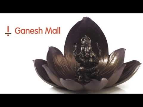 Serene Ganesh and Lotus Statue