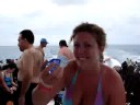 Steph crushes beer can on head