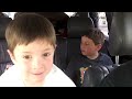 David's younger brother William had to go the bathroom after I was finished pumping gas. He had taken his seat belt off when this happened. I promise, he put it on after we got back!