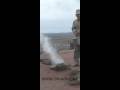 Lanzarote Timanfaya Volcanic Fake Geyser in Slow Motion 2
