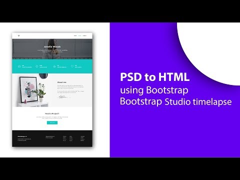 PSD to HTML using Bootstrap | Bootstrap Studio timelapse