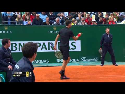 Shot - Locked in a baseline rally with Albert Ramos, Grigor Dimitrov shows great athleticism and skill to conjure up a winner on Wednesday at the Monte-Carlo Rolex ...