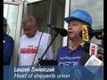 Polish shipyard workers protest EU competition ultimatum