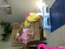 Sadie dancing like a silly goose.