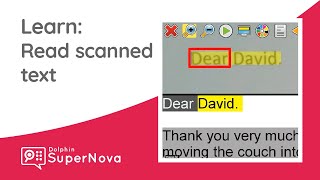 Learn SuperNova: How to Read Scanned Text with the DocReader