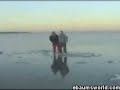 Two dumb guys float away on a ice drift in bfe