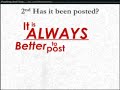 Posting and you