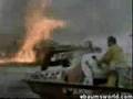 Brandversuch im Boot