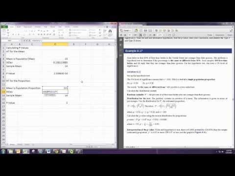 how to obtain p value in excel
