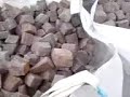 Paves porphyre rouge et gris