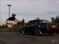 jeff is biking.