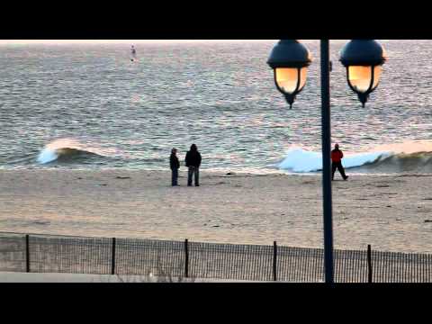 0 Sun rise and Seal on the beach video Belmar NJ 