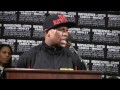 Floyd Mayweather Jr. speaks after his UD win over Miguel Cotto