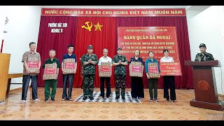 Hành quân huấn luyện dã ngoại làm công tác dân vận và tặng quà cho các gia đình người có công, gia đình chính sách trên địa bàn phường Bắc Sơn