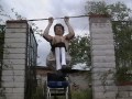 Wheelchair style - Strapping up legs & doing Chin up exercise without Wheelchair - L1 injury 9-14-11