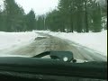 Saab 9000 Turbo driving fast on icy road