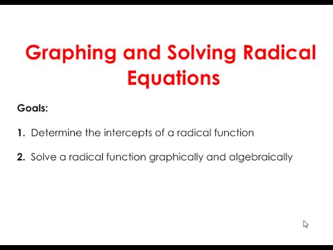 3.2 Graphing & Solving Radical Equations