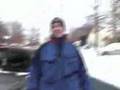 The wrong way to remove a car stuck in snow - car, idiots, snow, stuck