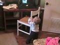Playing with a chair