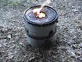 Hybrid Stove Making Charcoal