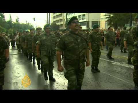 Video Protest meet Merkel in Greece