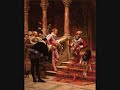 though la cenerentola is truly an opera that calls for a great level of ensemble work (featuring six concentrate pieces), thus there are no truly dominating roles (as, for example, is the case of semiramide and arsace). except, perhaps, one: the evil father, don magnifico.

don magnifico makes an unusual case of a villain sung by a buffo bass, instead of the usual baritone or bass profondo, comparable, in this respect, to il podesta from rossinis la gazza ladra or the marquis from donizettis linda di chamounix; another link can be made to the duke from rigoletto, sung by a light tenor, which certainly is unusual in ligt of the characters utter negativity. these choices are, at first sight, peculiar, to say the least, but i do strongly believe that they help strongly emphasize the number of contradictions that follow the people in question. its easy to hate a heavy bass profondo singing angry music and showing himself as a complete bastard (especially comparing to the young, idealistic lovers); but all the noted individuals cannot truly be called evil; they are, and this is evident, paragons of immorality but, in all these cases, their deeds could be attributed to their egocentrism, not their inner evilness. don magnifico is a scheming, dastardly man but he does seem painfully human in his desire to rise above his rank and get his hands on the throne of ramiro; this does not exclude or contradict, though, his rather sunny personality; all this only serves to show us the contradictions that make for a complete human individual, without any moralizing or one-sidedness. truth be told, only angelina and, to a certain extent, alidoro, are painted with unending sympathy: even ramiro, with his constant haste to find angelina, and dandini, who shares magnificos pomposity, are proof of this; though these characteristics helps the librettist and the composer to make them into real people.

magnifico has three full arias, making him, if we count his other appearances, the person who gets the most presence during the opera. moreover, all of these pieces are excellent and innovative, sometimes completely ignoring the classical structure. i decided to go for his third aria, as it is not as well-known as, for example, magnificos cavatina, but very much worthwhile. basically, its a hymn of the character for his own future greatness, after he becomes the father of a queen which links it directly to magnificos first aria. the piece itself is built around two imagined scenes as courtiers and then ladies (complete with vocal impressions) appear before the future head of state, the baron himself. these are connected together with a delightfully boastful little march. we then move on to one of rossini's most furious patter sections, demanding the bass to chuck out word after word a la don bartolo, though here we have a sixteen second long patter line, with only one breath in between, as magnifico imagines all the wonderful things he will be brought, starting with cookies and ending with coffee; though by the coda he is already nauseated by his imagination and begins to chase off his fantasies.

here bruno pratico makes for a most pompous don magnifico. hope you'll enjoy :)!