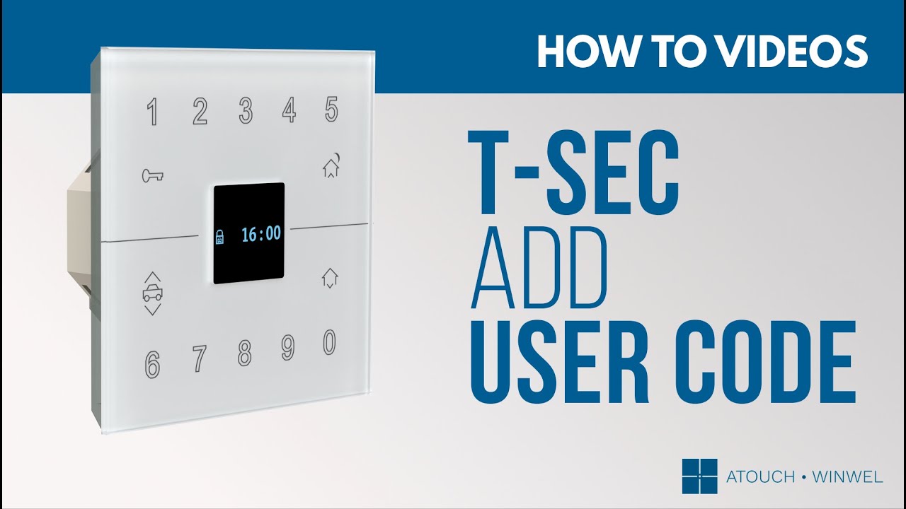 T-SEC - Como adicionar Códigos de Utilizadores