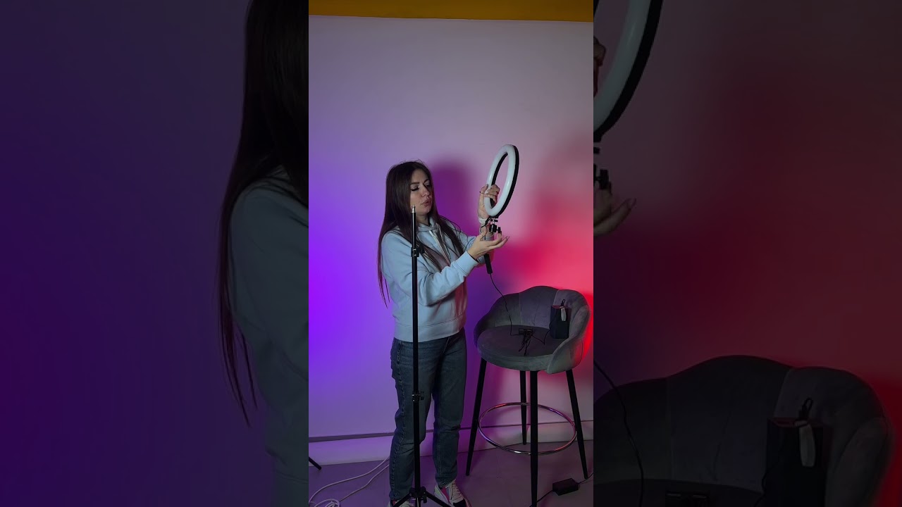 Світлодіодна Led лампа з діаметром 26 см на штативі 2.1 м Світлодіодна Led лампа з діаметром 26 см на штативі 2.1 м