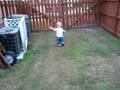 Cooper doing yard work