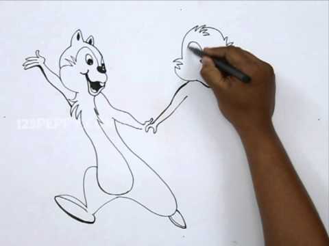 how to draw chip n dale
