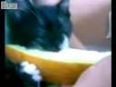 Kitten eating melone Kitten eating melone