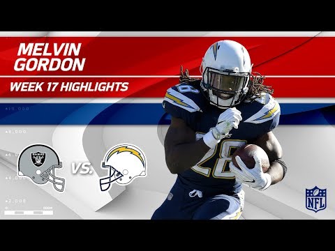 Video: Melvin Gordon Highlights | Raiders vs. Chargers | Wk 17 Player Highlights