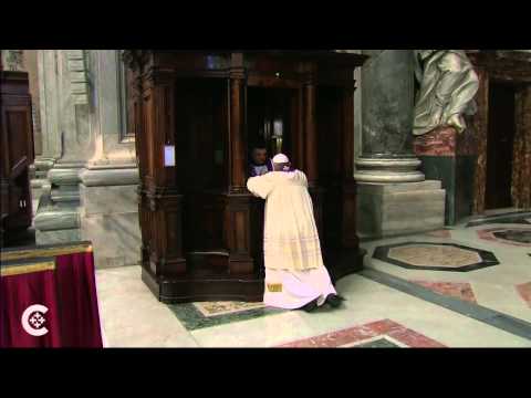 Pope Francis goes to confession, Friday March 28th, 2014.