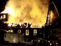 Kerk Galmaarden uitgebrand 1