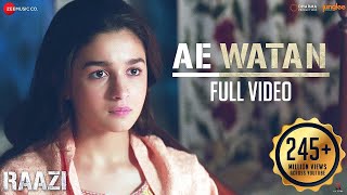 Ae Watan - Full Video  Raazi  Alia Bhatt  Sunidhi 